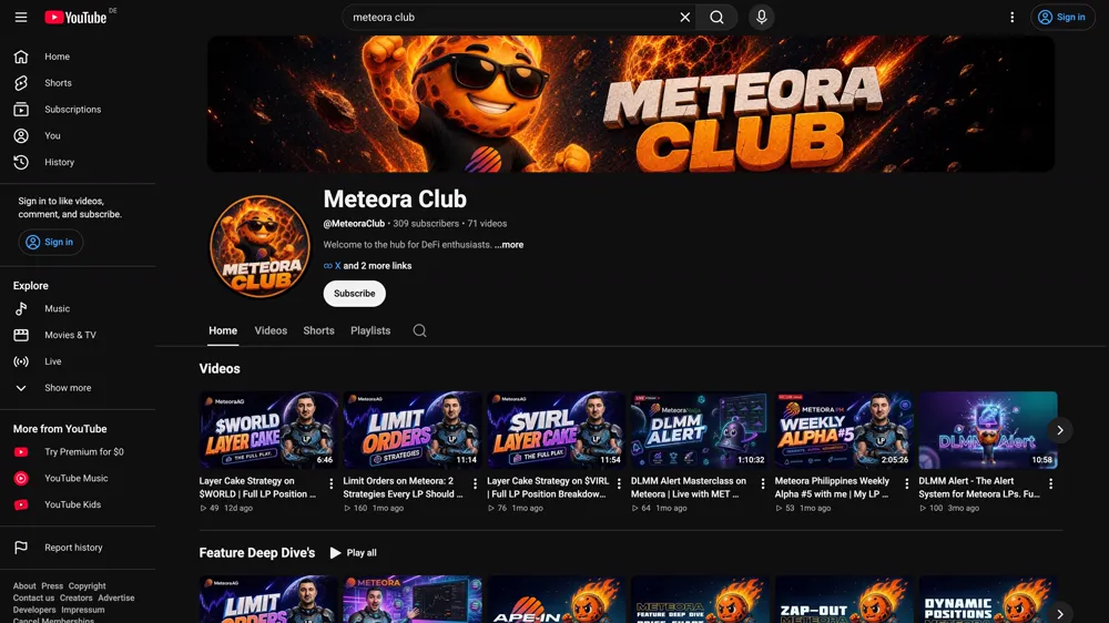 Meteora Club YouTube channel